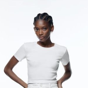 white zara crop